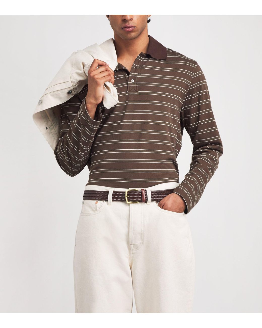 Barbour Brown Leather Stretch Belt for men