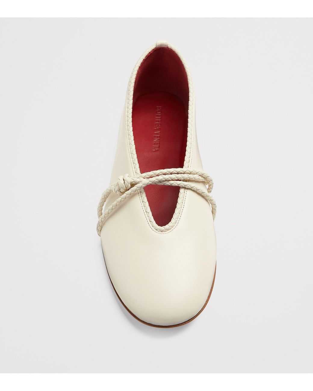 Bottega Veneta White Lambskin Rosa Ballet Flats