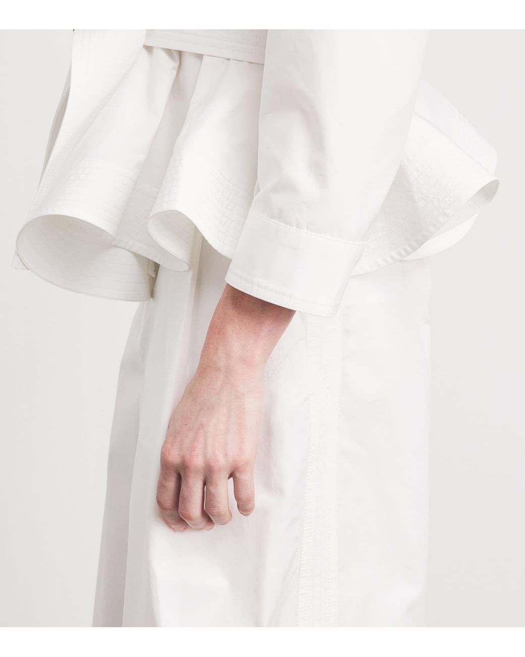 Jacquemus White Cotton Marin Cropped Trousers
