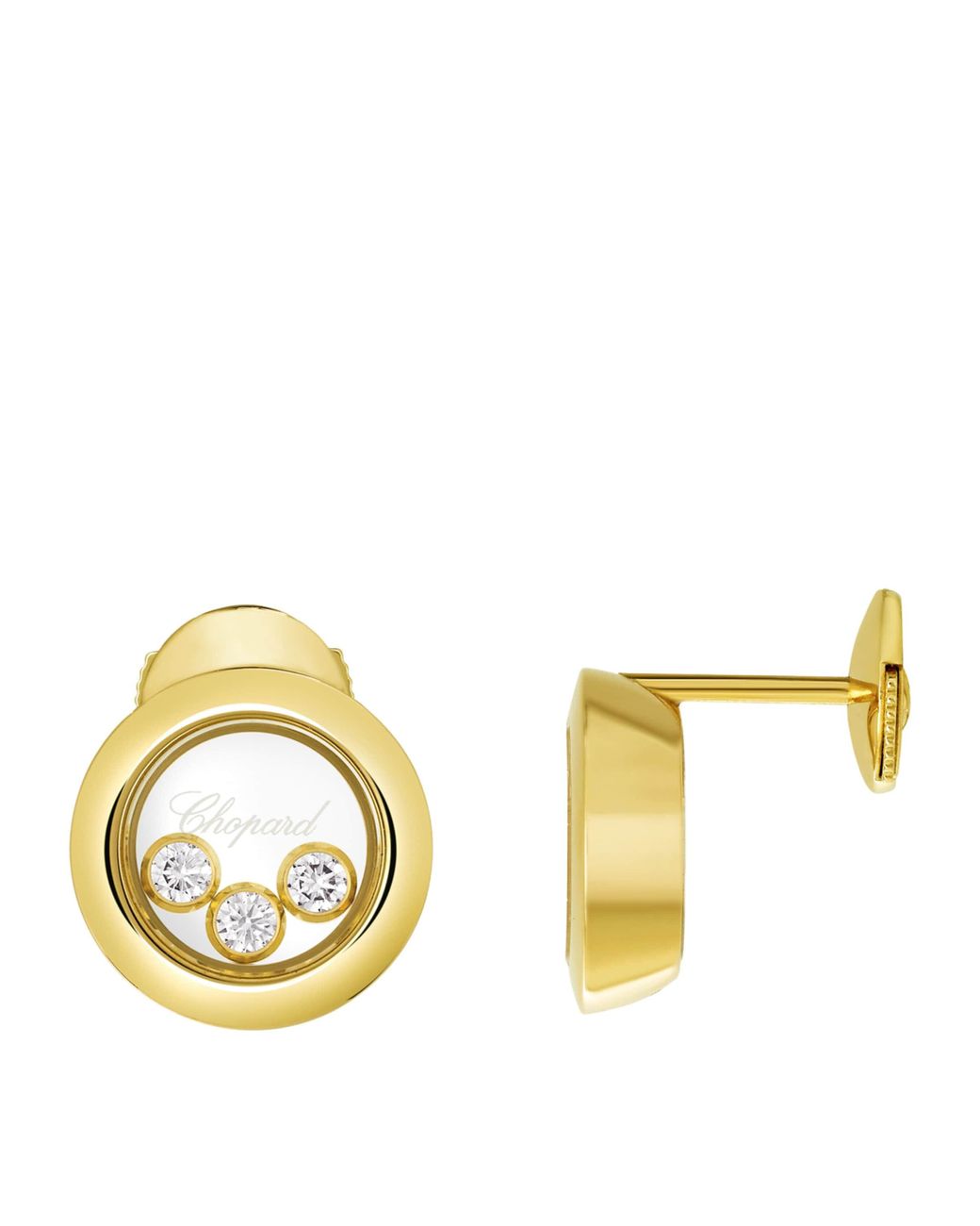 Chopard Metallic And Diamond Happy Diamonds Icons Earrings