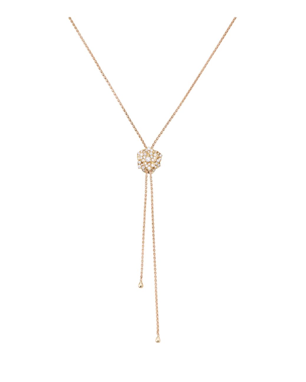 Piaget Metallic Rose And Diamond Rose Pendant Necklace