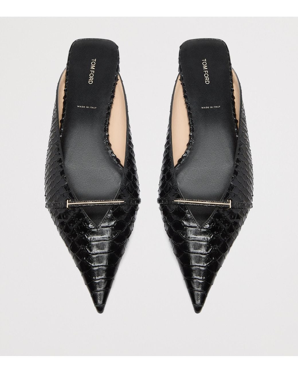 Tom Ford Black Python-Embossed Leather Julianne Mules