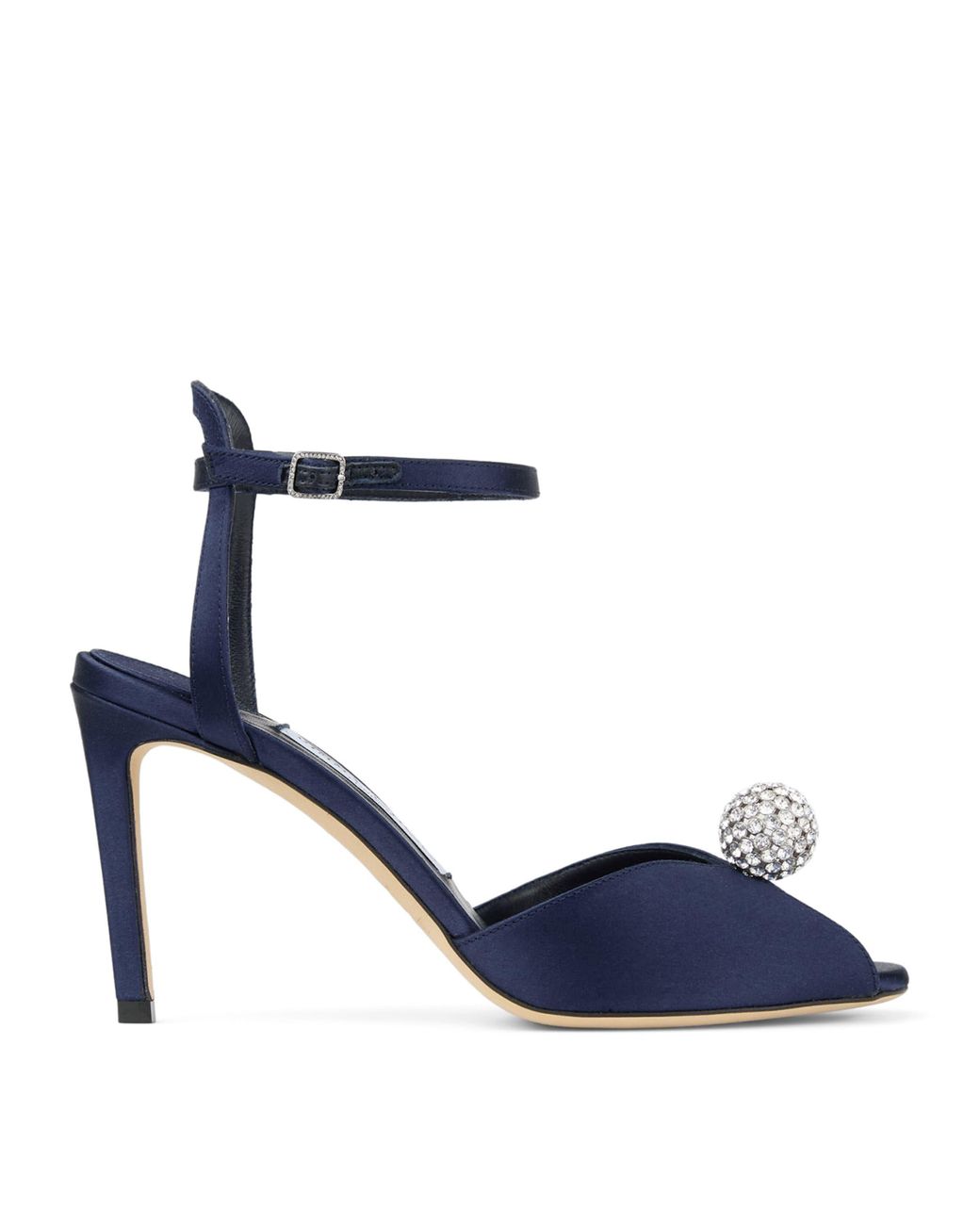 Jimmy Choo Blue Sacora 85 Satin Heeled Sandals