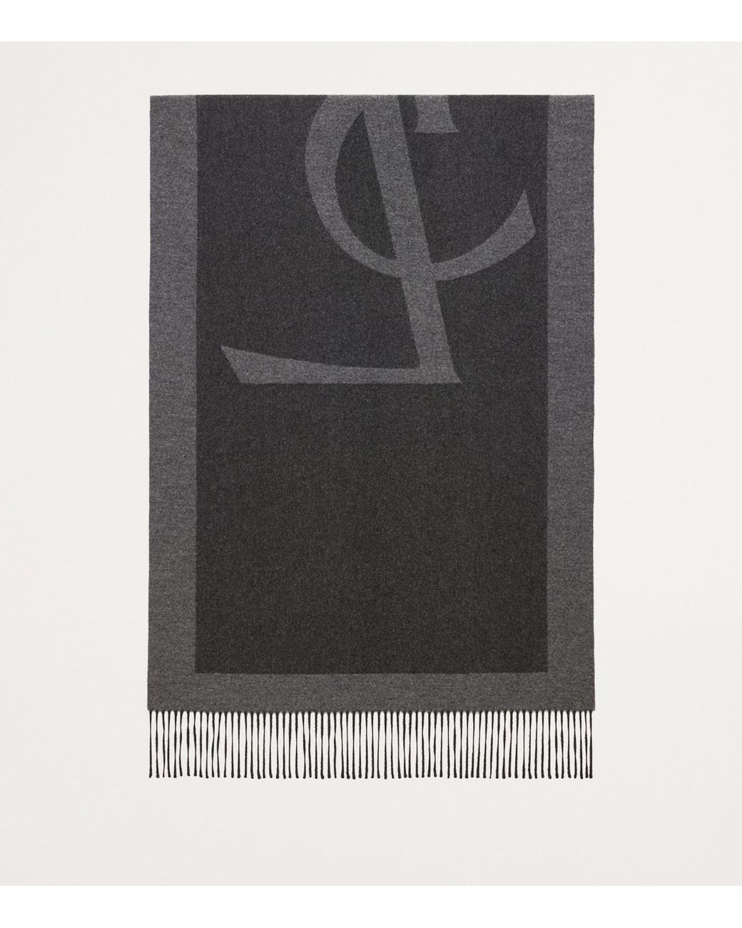 Saint Laurent Gray Silk Logo Scarf for men