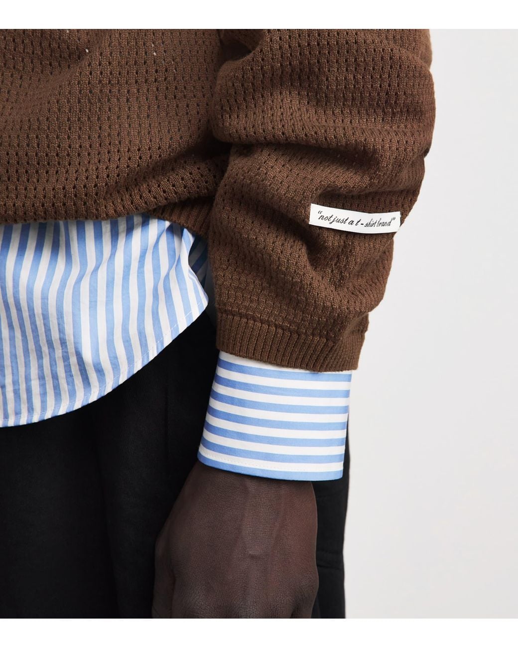 About Blank Brown Knitted Long-Sleeve Polo Shirt for men