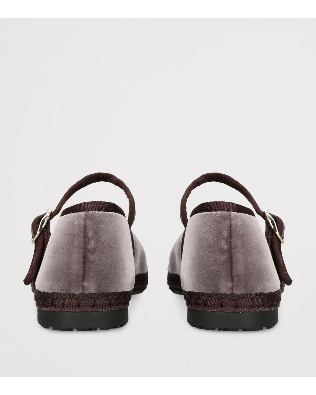 Flabelus Brown Velvet Pierre Mary Jane Flats
