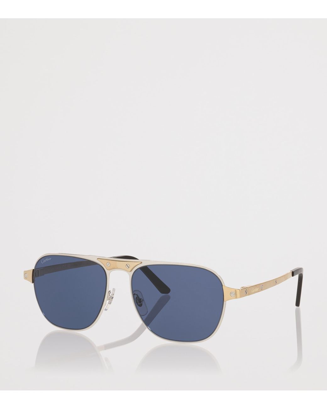Cartier Blue Rectangular Aviator Sunglasses for men