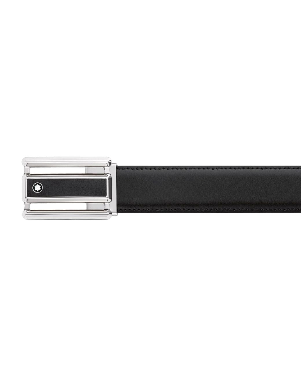 Montblanc Black Leather Reversible Belt for men
