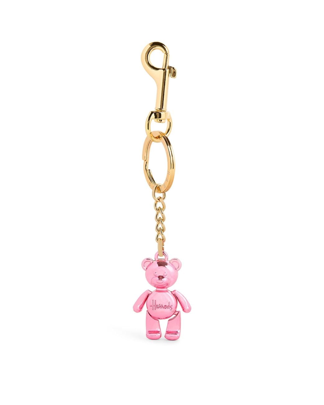 Harrods Pink Jointed Bear Keyring