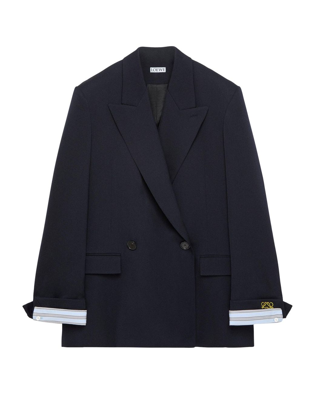 Loewe Blue Double-Breasted Jacket With Cuffs for men