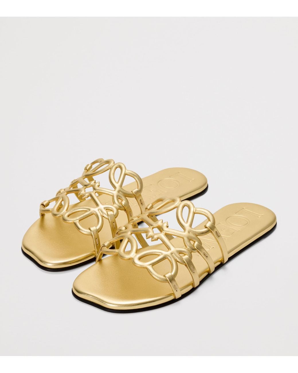 Loewe Natural X Paula's Ibiza Leather Petal Anagram Slides