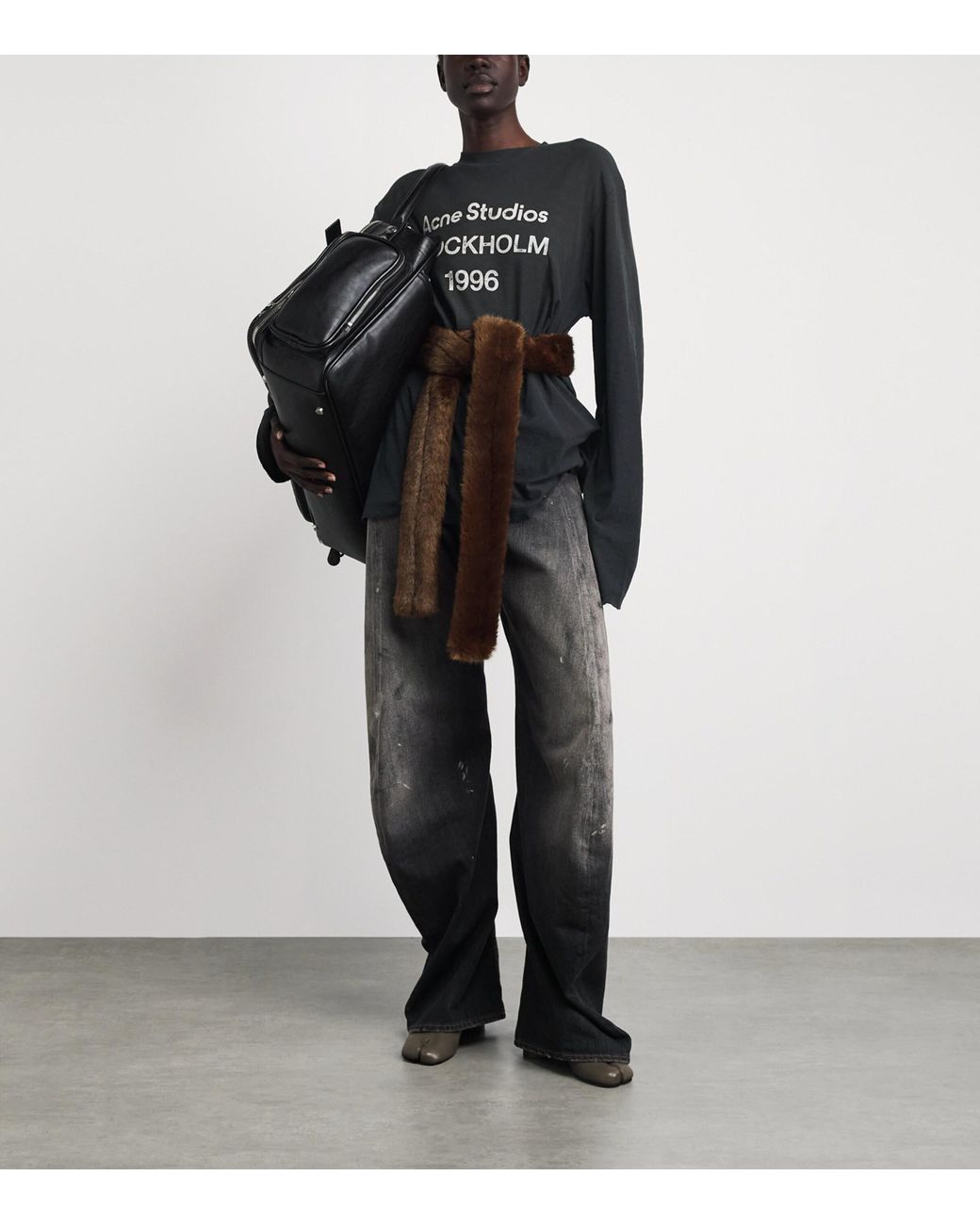 Acne Black Logo Long-Sleeve T-Shirt