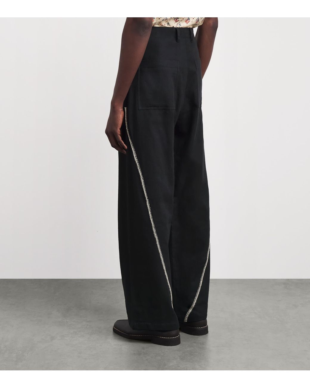 Kartik Research Black Wool Manari Trousers for men