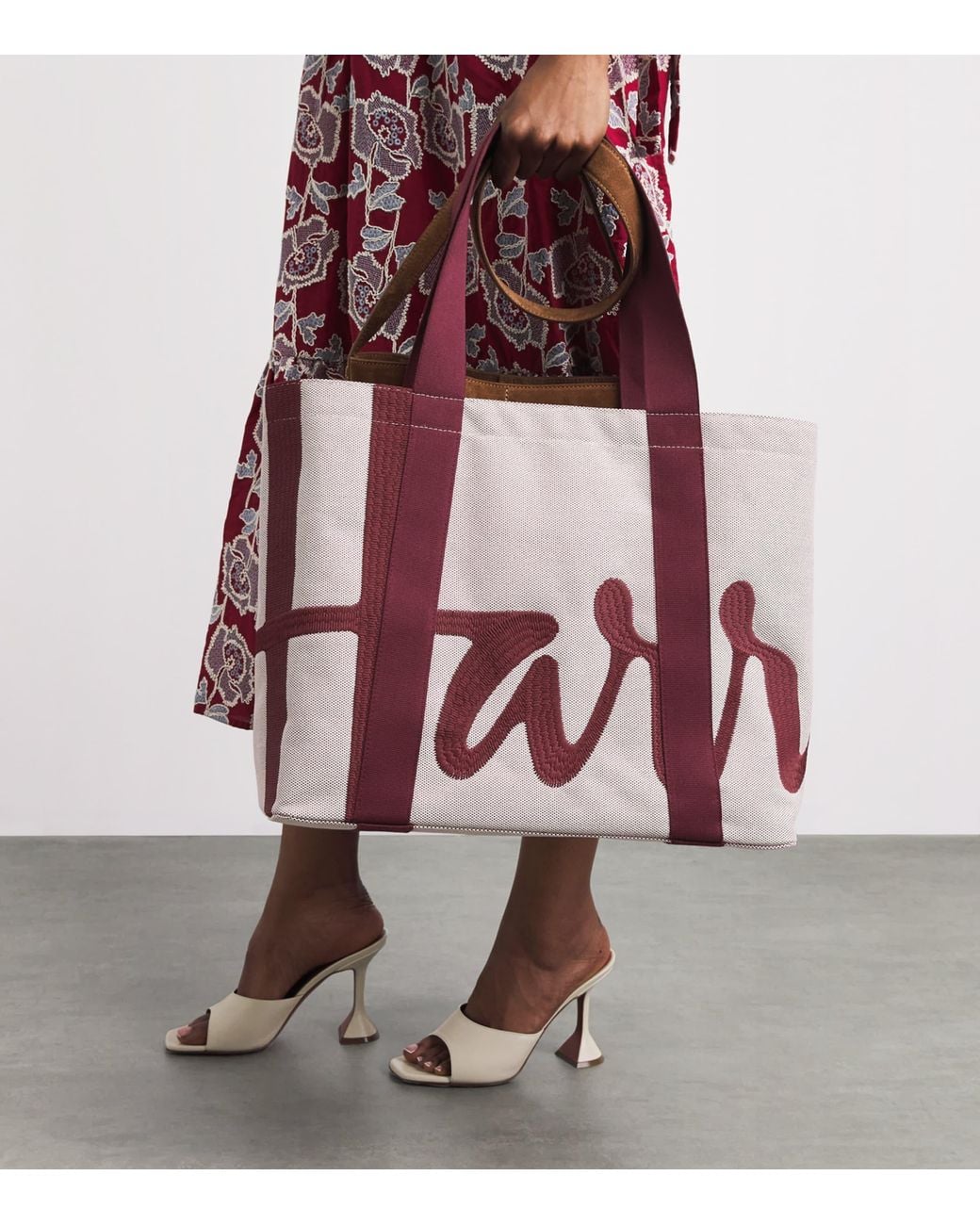 Harrods Purple Medium Logo Tote Bag