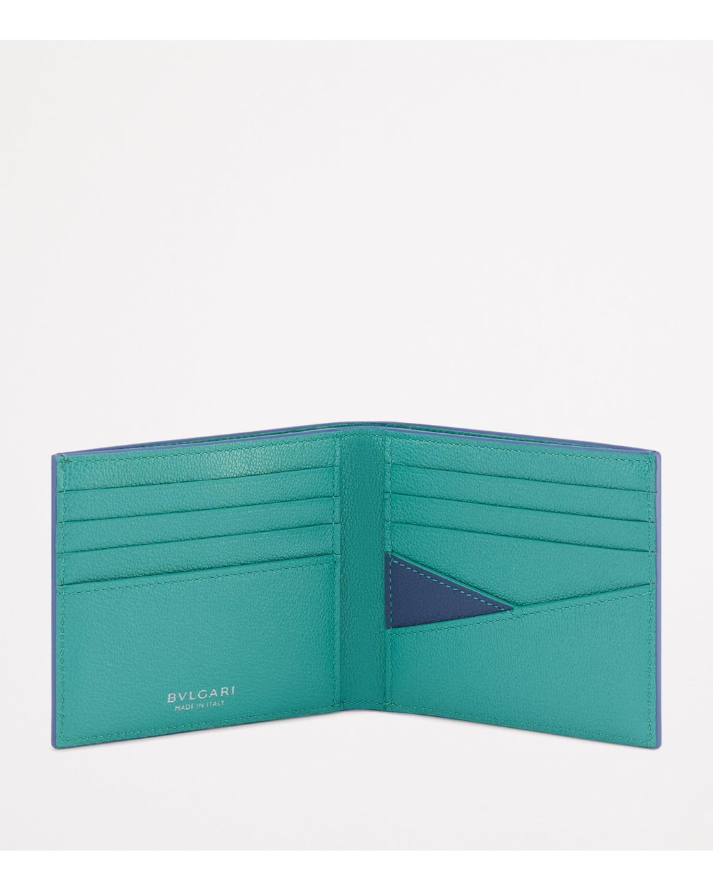 BVLGARI Blue Leather Bifold Wallet
