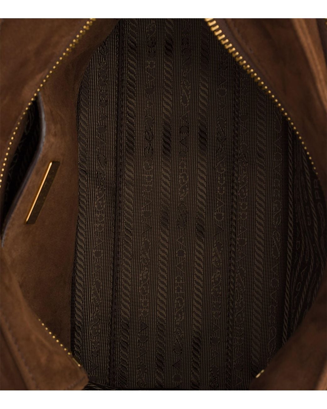 Prada Brown Explore Medium Suede Shoulder Bag