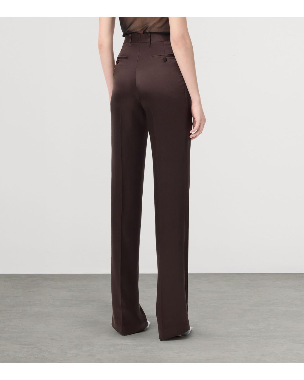 Tom Ford Brown Silk Tailored Trousers