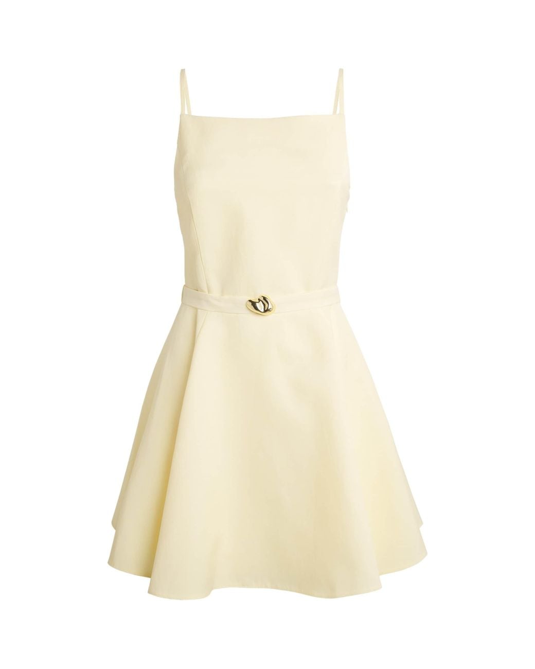 Maje Natural Satin Embellished Mini Dress