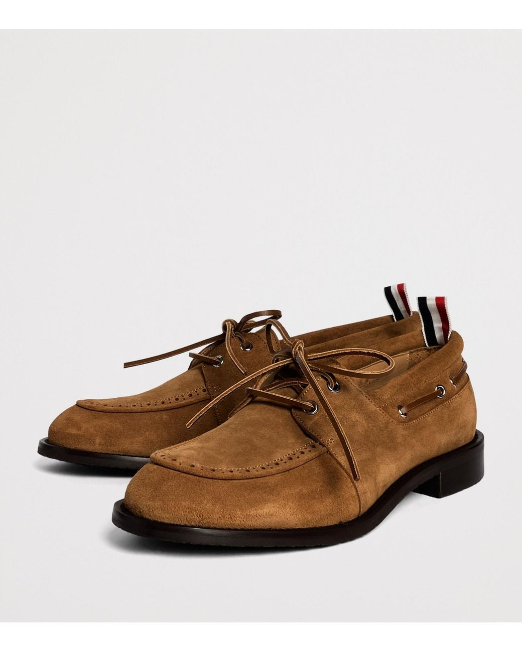 Thom Browne Brown Suede Boat Shoes for men