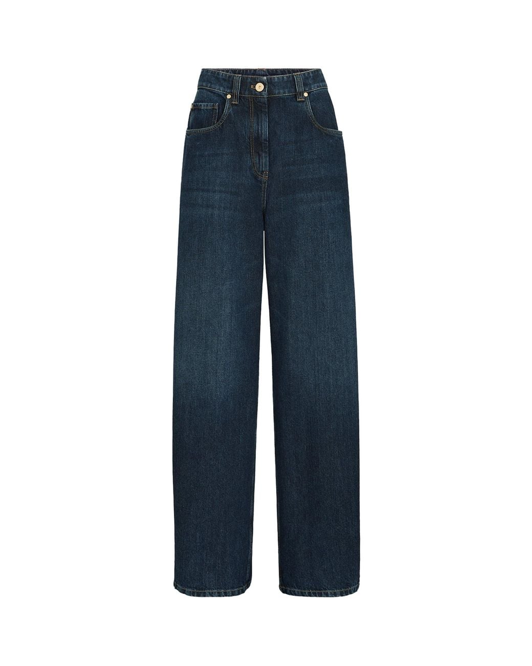 Brunello Cucinelli Blue Wide-Leg Jeans