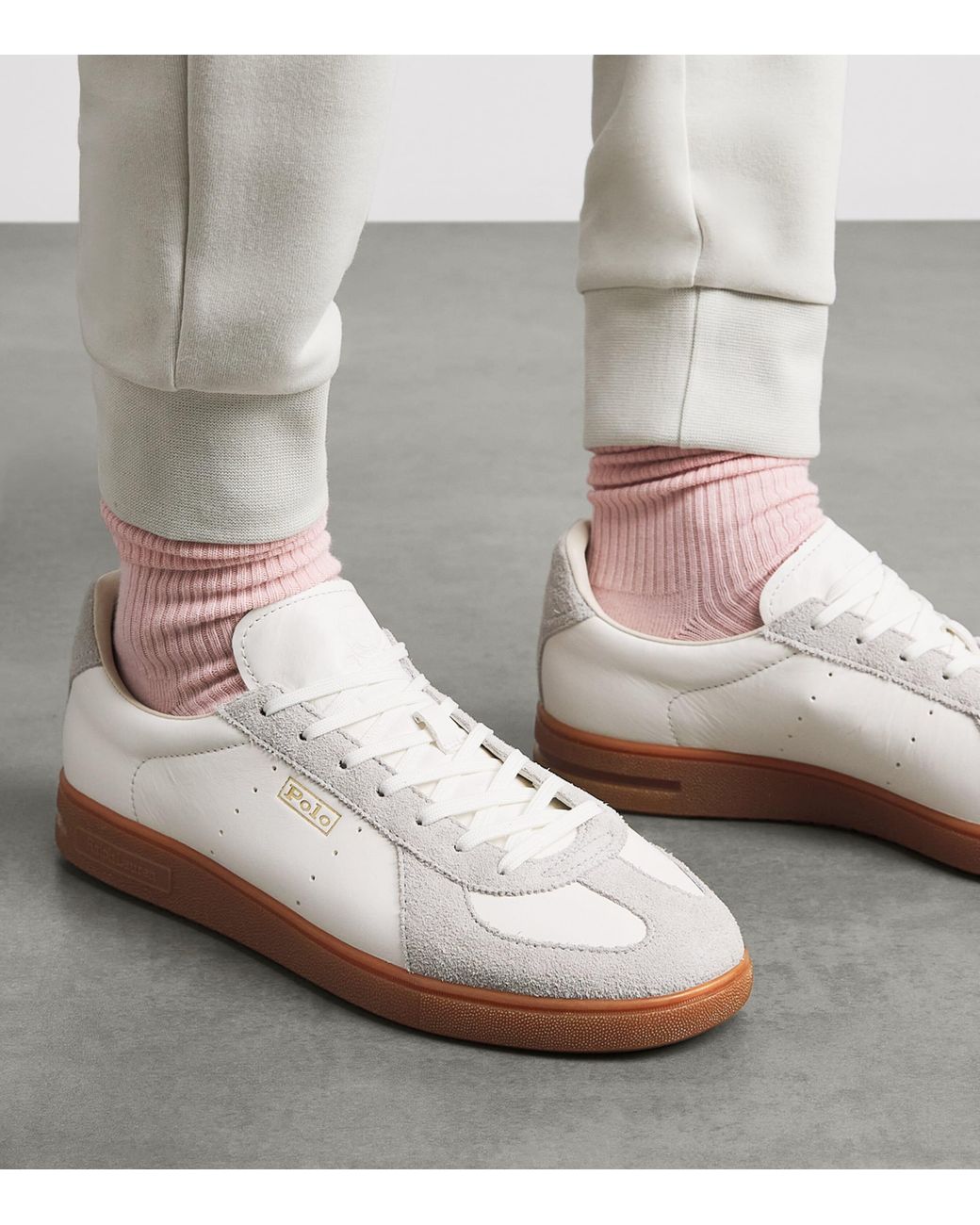 Polo Ralph Lauren White Leather Bedford Sneakers for men