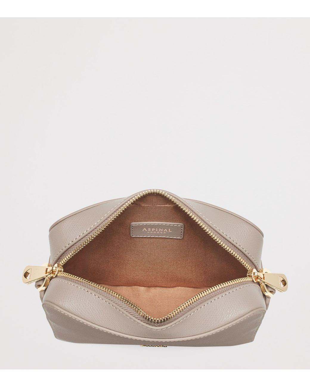 Aspinal Gray Leather Slot Weave Camera Bag
