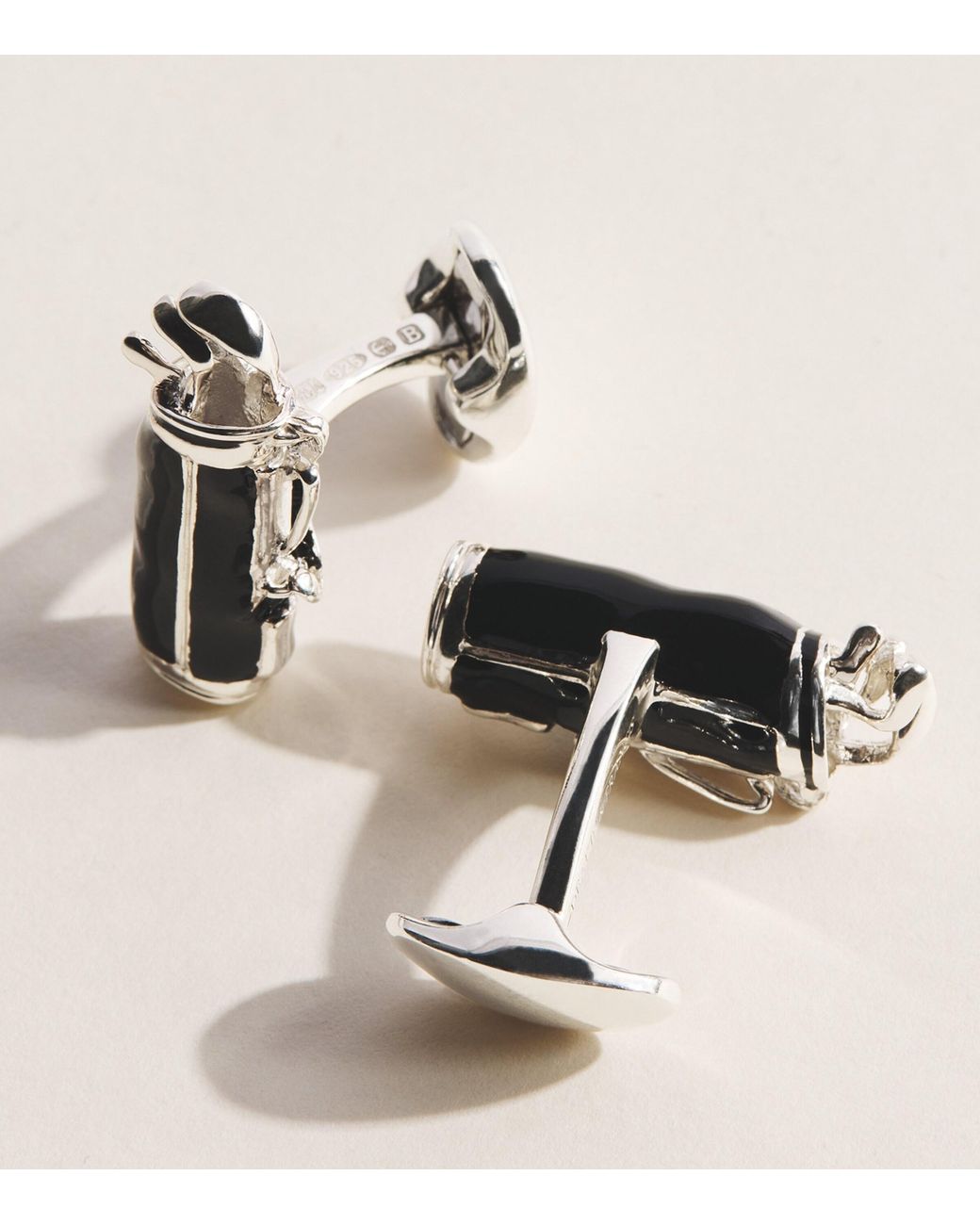 Deakin & Francis Natural Sterling And Enamel Golf Cufflinks for men