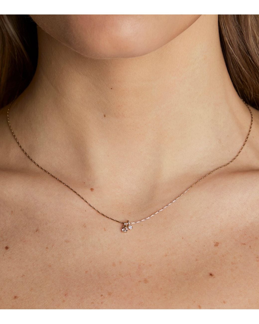 Astrid & Miyu Metallic Diamond And Quartz Charm Necklace