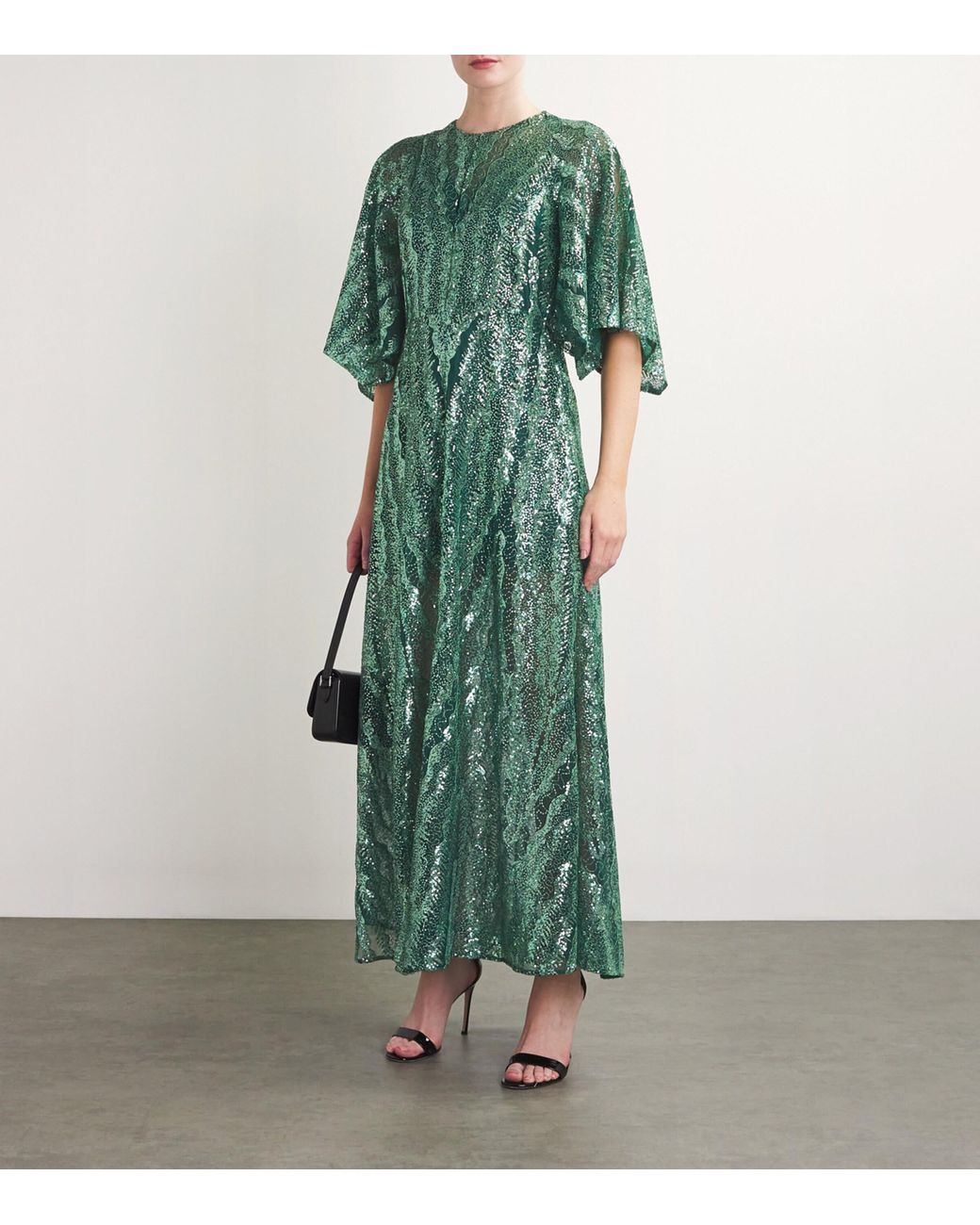 green emerald velvet dress MAJE. Green velvet midi dress. Size 2(M) (tara)  Hibuy market