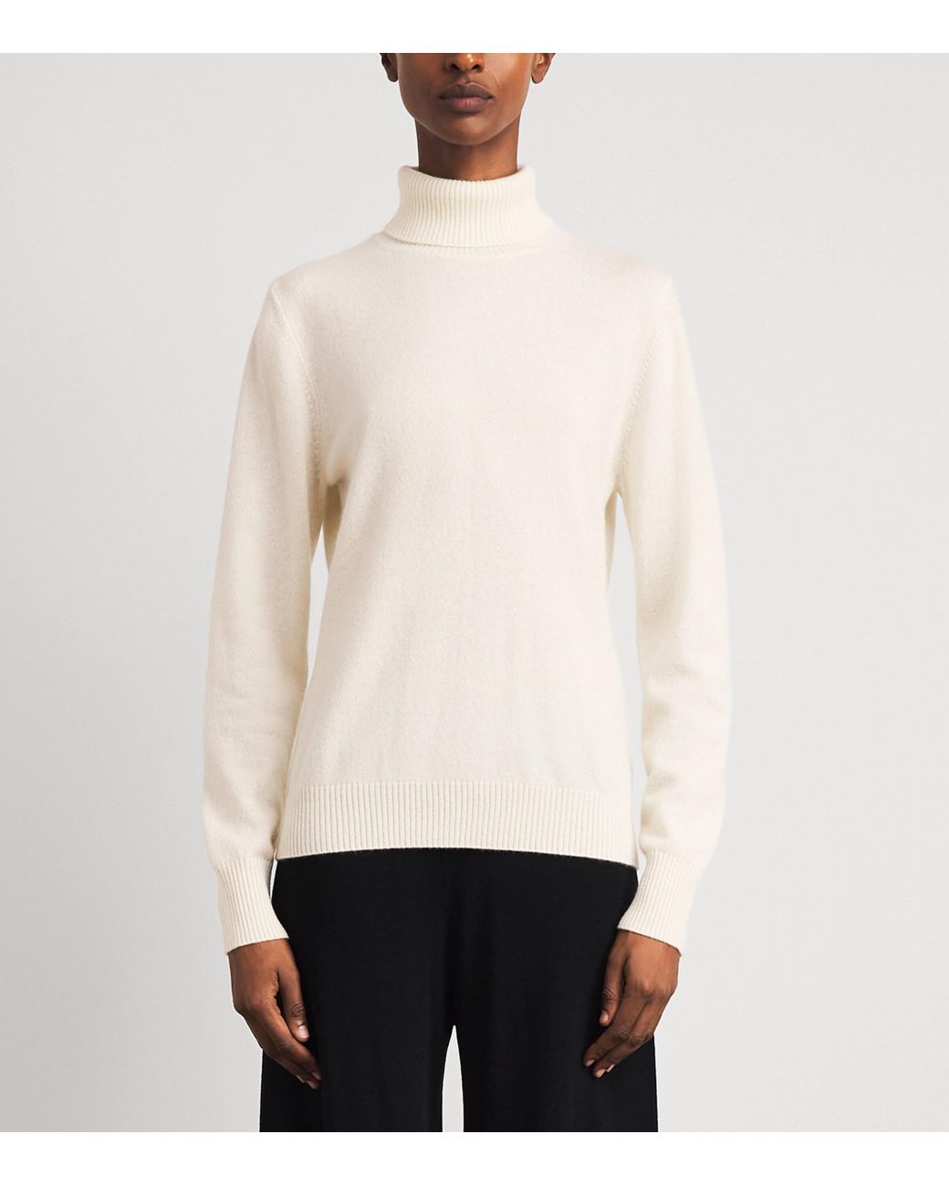 Falke White Cashmere Rollneck Sweater