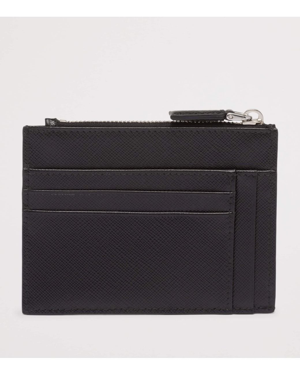 Prada Black Saffiano Leather Card Holder for men