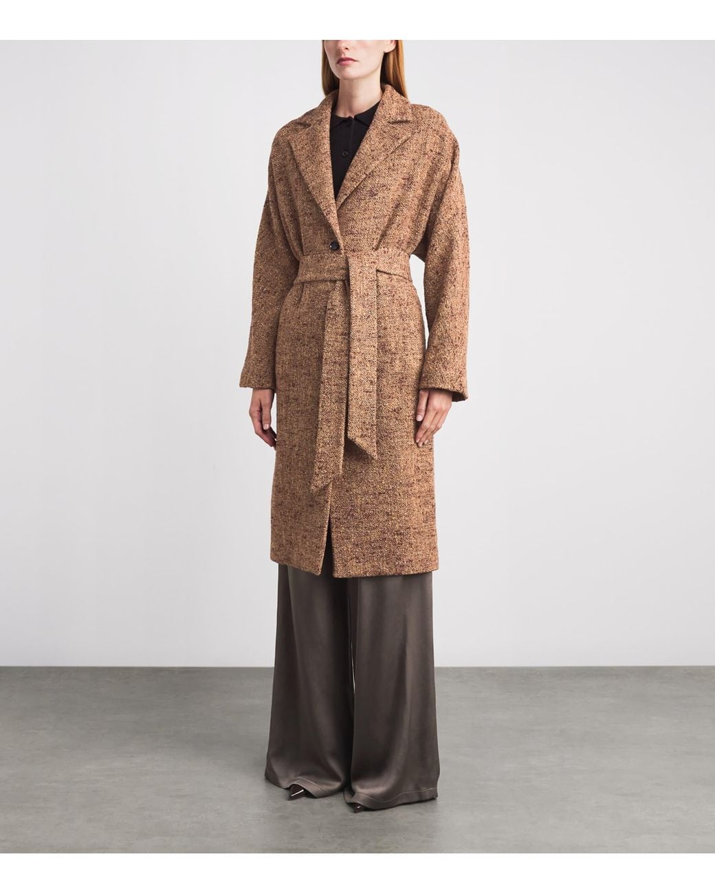 Kiton Brown Wool-Alpaca Single-Breasted Coat
