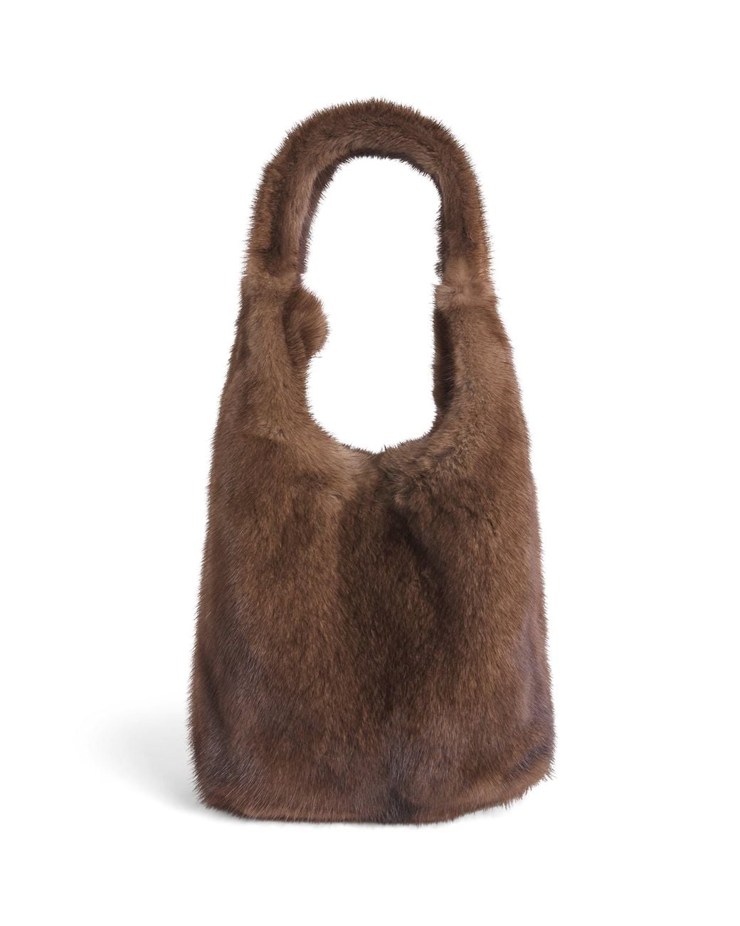 Yves Salomon Brown Mink Fur Shoulder Bag