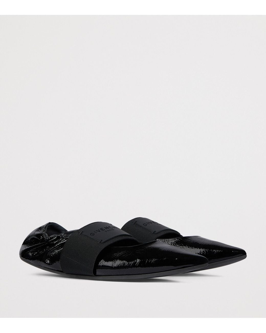 Givenchy Black Leather Crush Ballet Flats