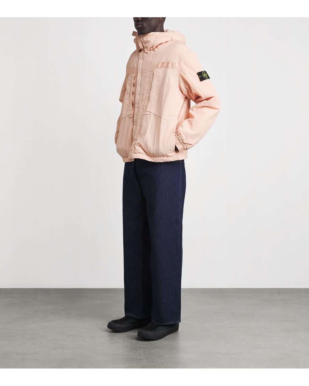Stone Island Pink Nylon-Tc Warp Rib Padded Jacket for men