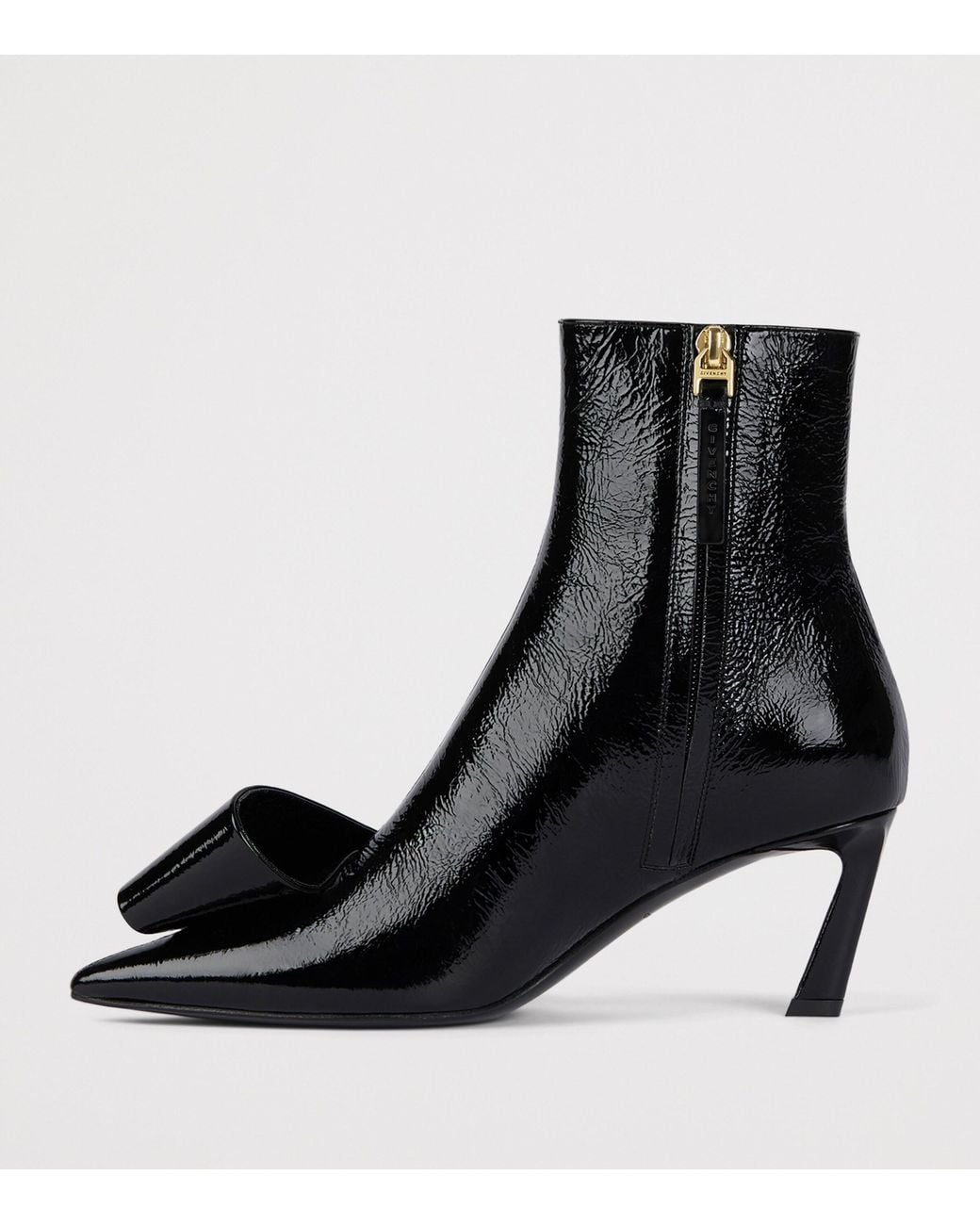 Givenchy Black Leather Twisted Ribbon Ankle Boots 65