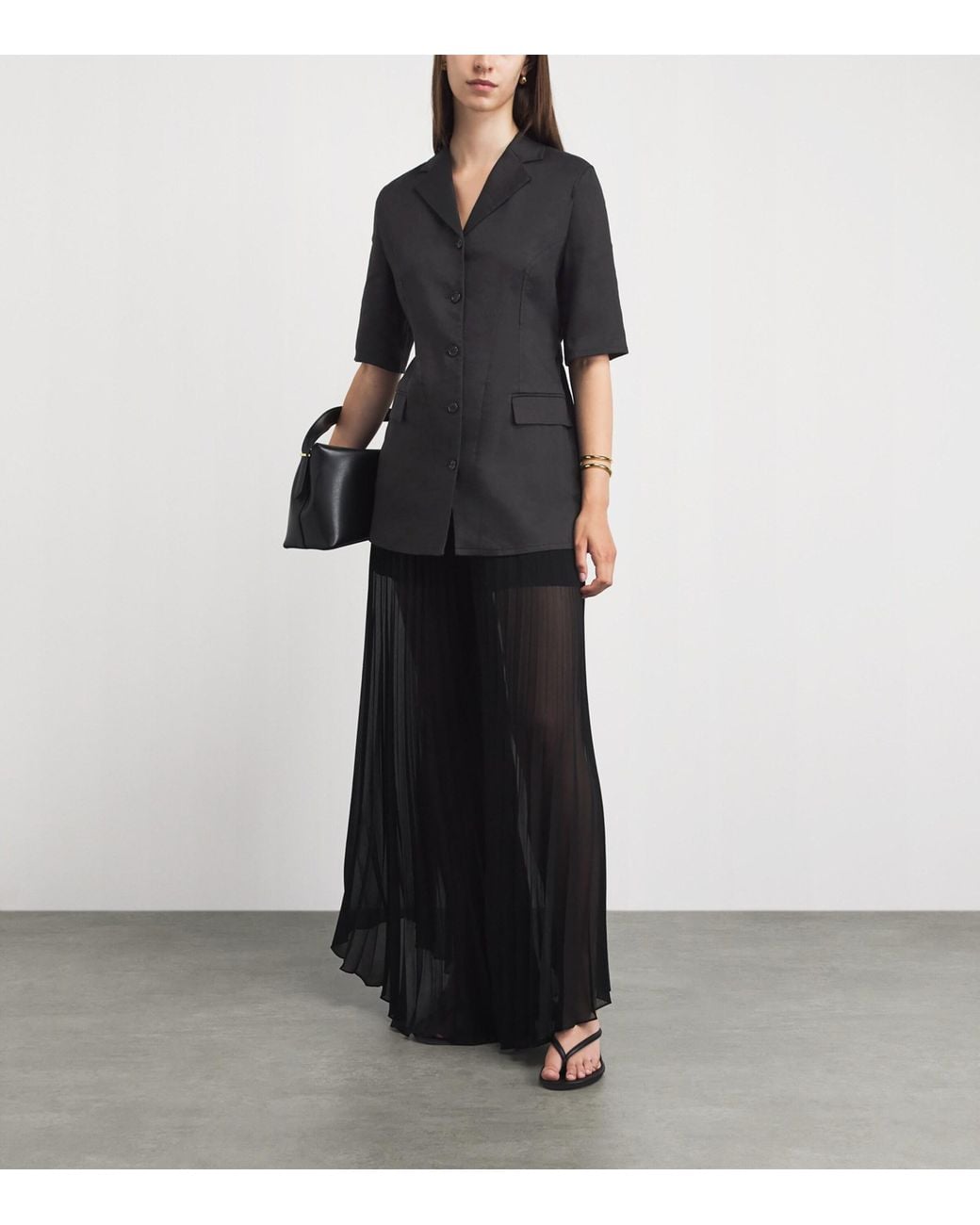 Theory Black Linen-Blend Blazer