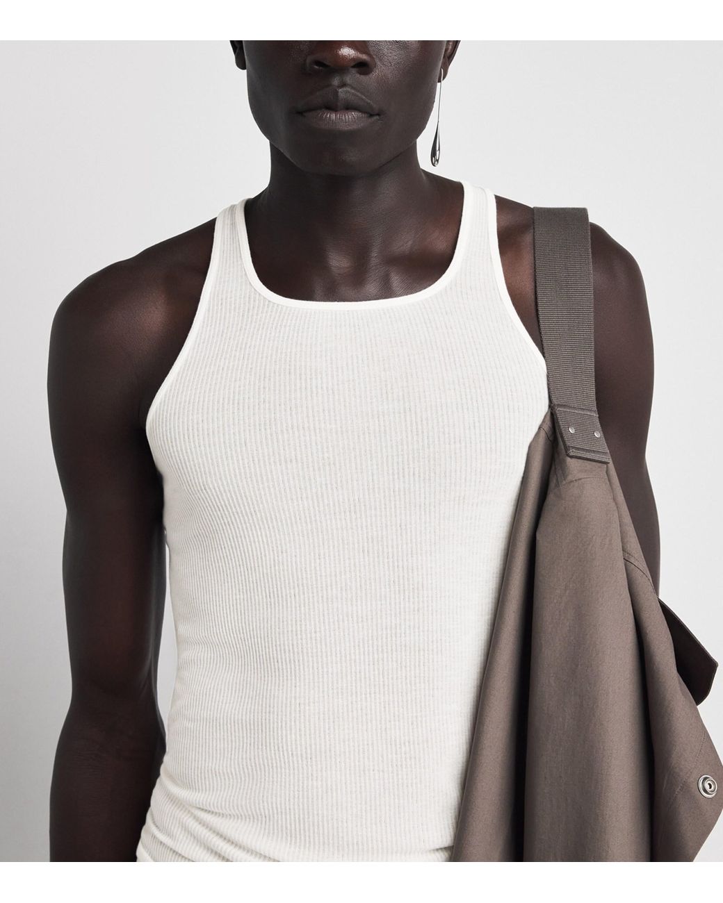 Rick Owens White Basic Rib Tank Top for men