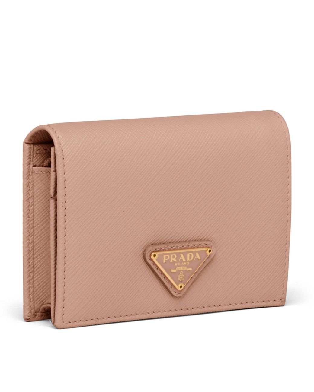 Prada Natural Small Saffiano Leather Bifold Wallet