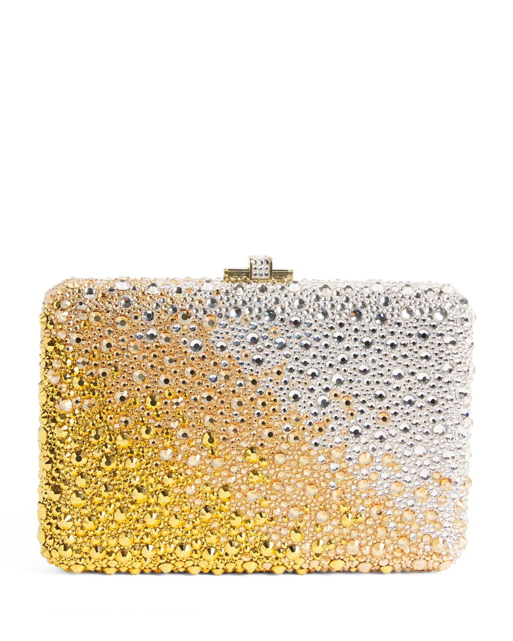 Judith Leiber Metallic Slim Slide Gradient Caviar Clutch Bag