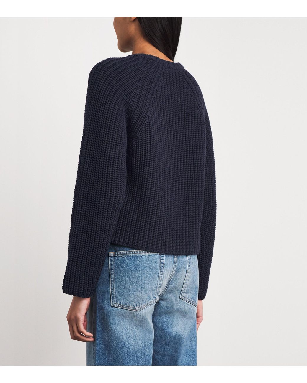 ME+EM Blue Organic Cotton Weekend Sweater