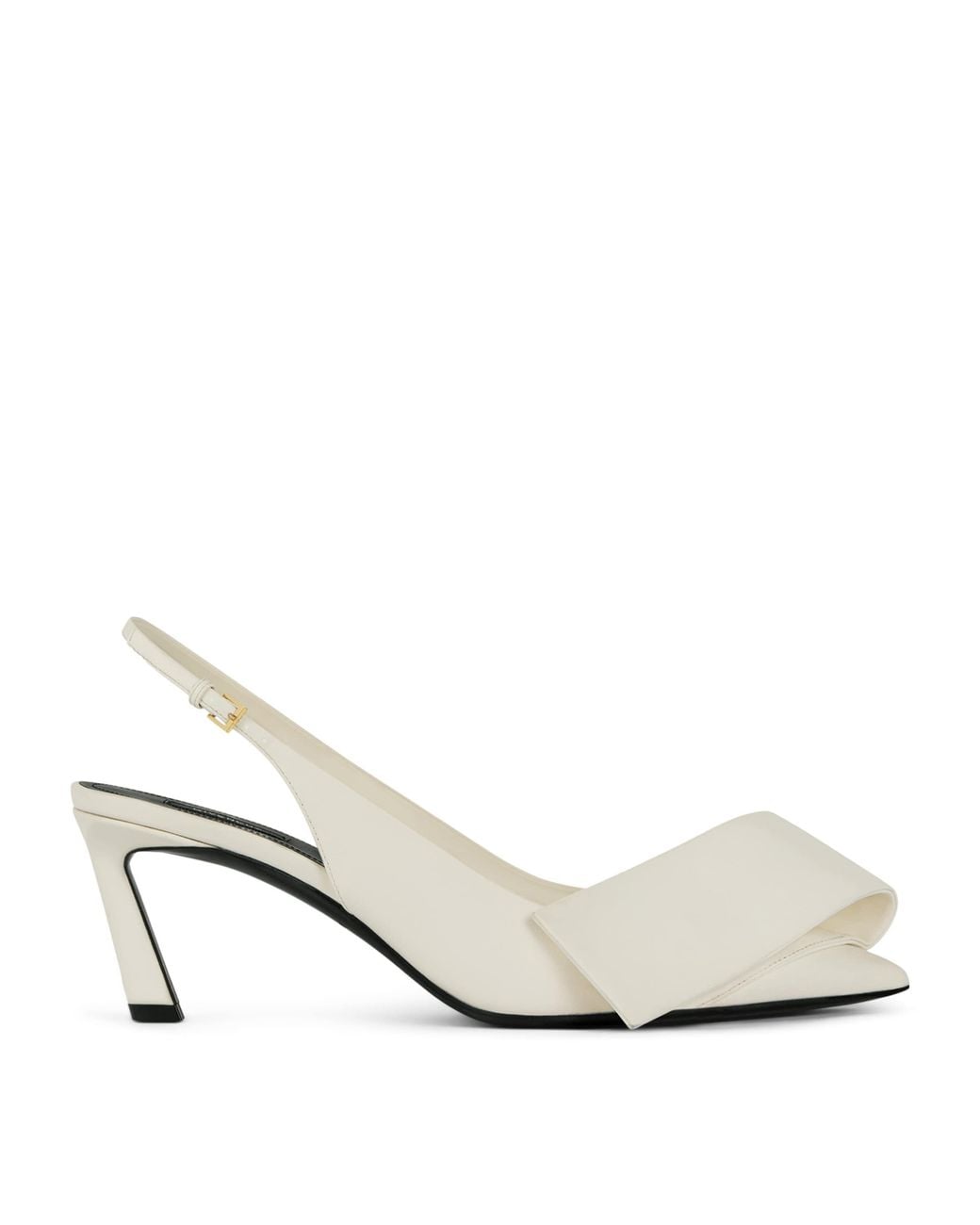 Givenchy White Leather Twisted Ribbon Slingback Heels 65
