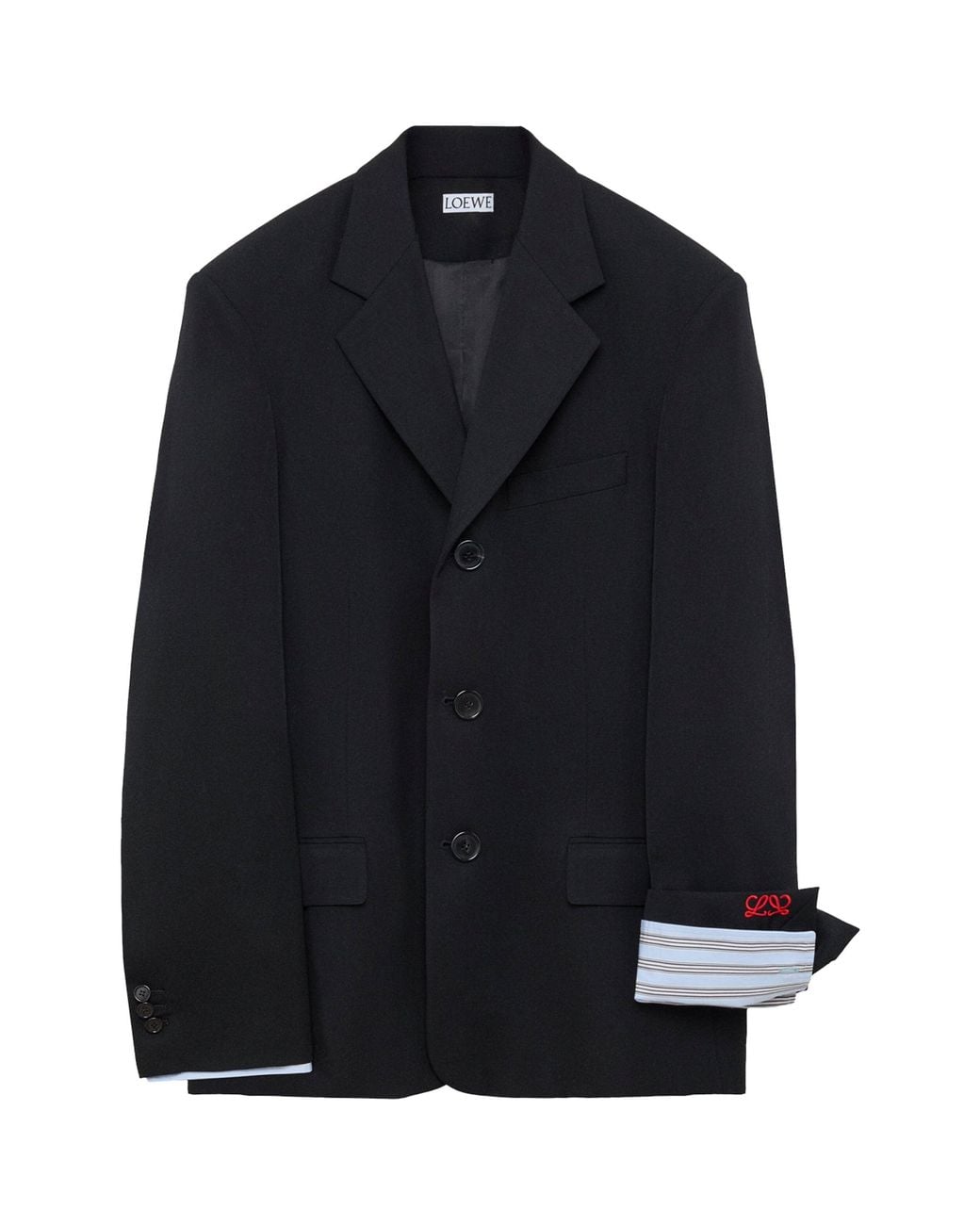 Loewe Blue Wool-Blend Layered-Cuff Blazer