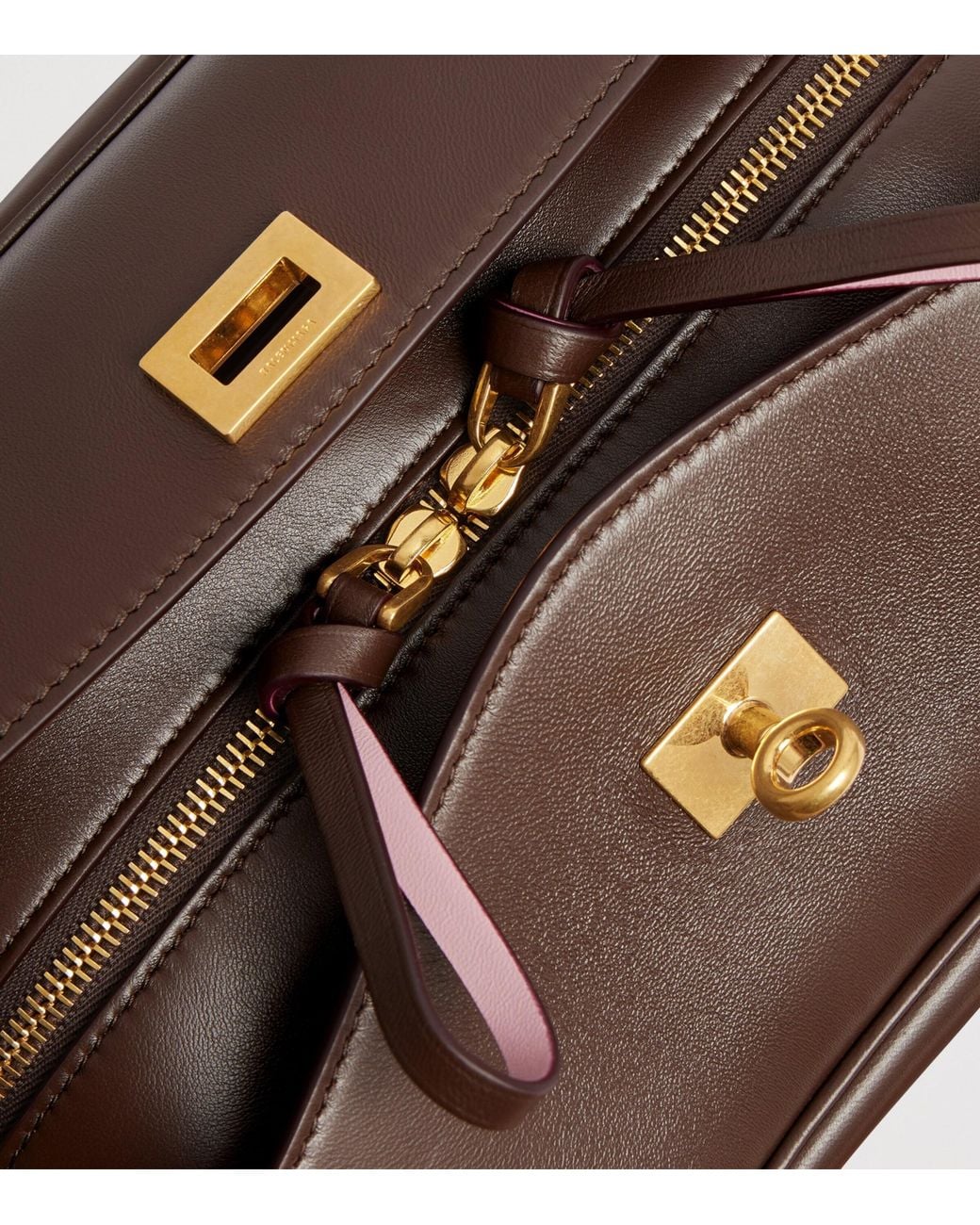 Balenciaga Brown Lambskin Le 7 Top-Handle Bag