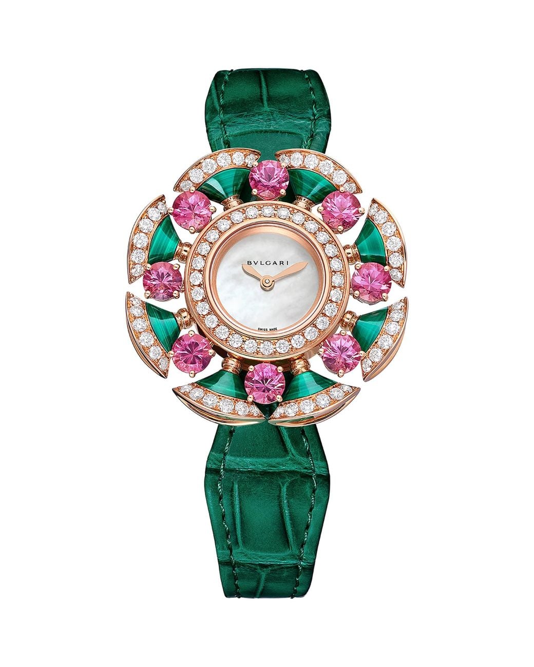 BVLGARI Green Rose, Diamond, Tourmaline And Malachite Divas' Dream Cocktail Watch