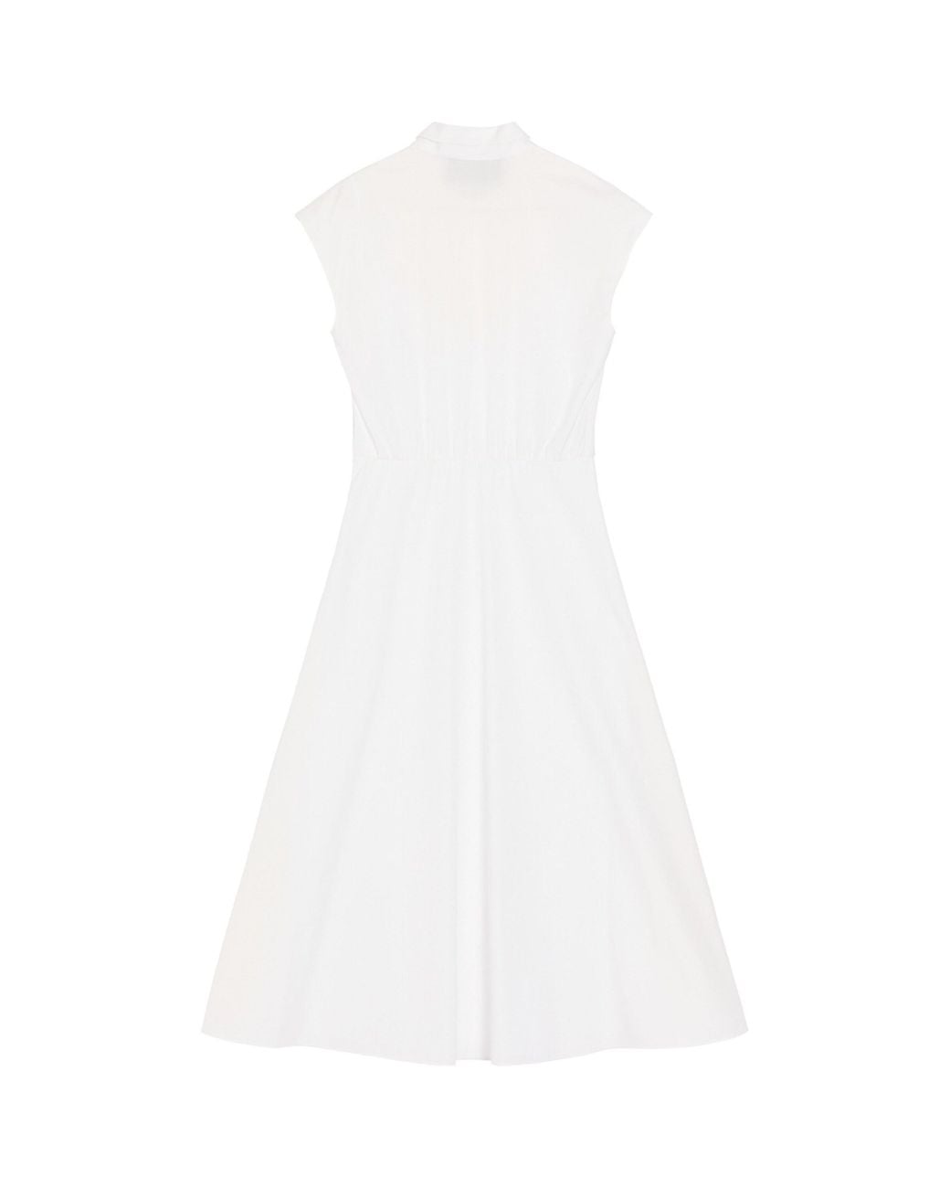 Valentino White Cotton Poplin Embroidered Midi Dress