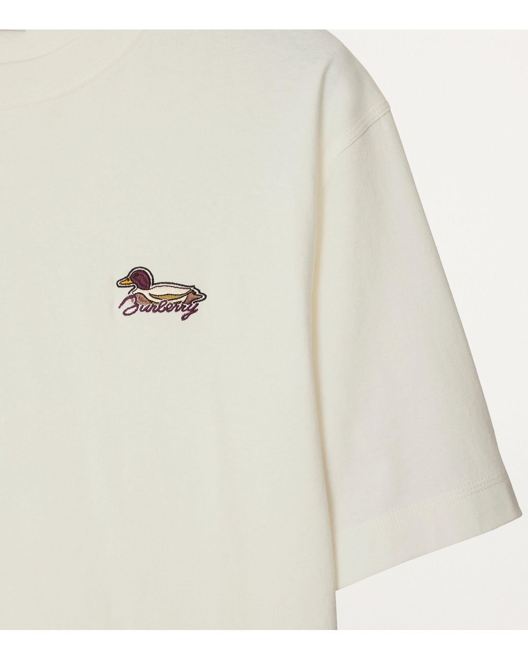 Burberry Embroidered-Duck T-Shirt in White for Men | Lyst