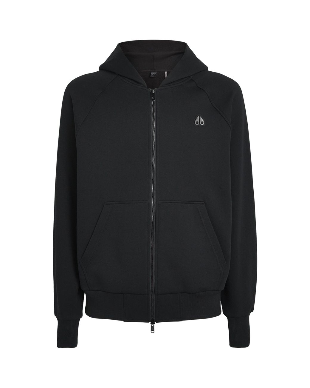 Moose Knuckles Black Logo Yul Zip-Up Hoodie for men
