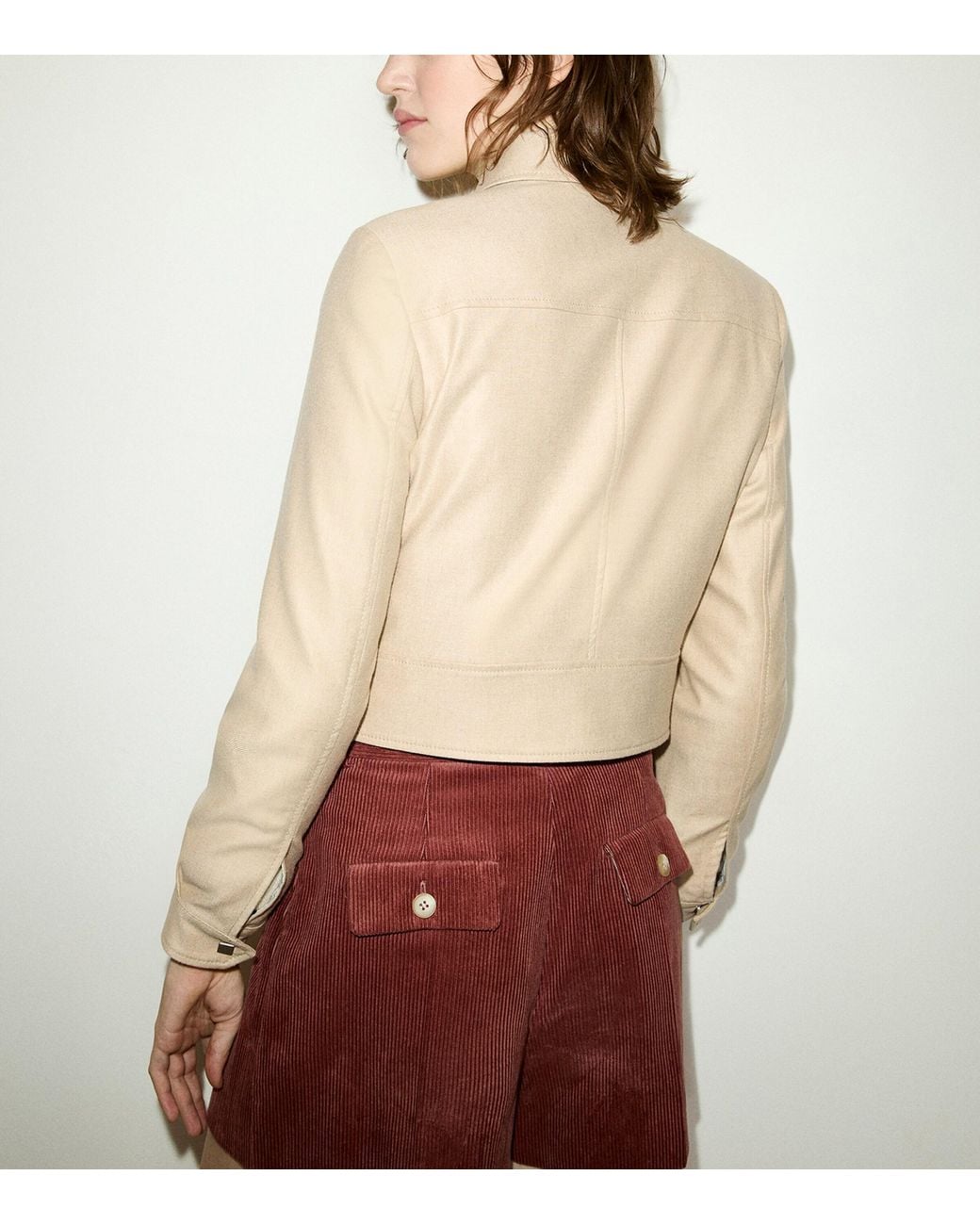 MAX&Co. Natural Virgin Wool-Blend Cropped Jacket