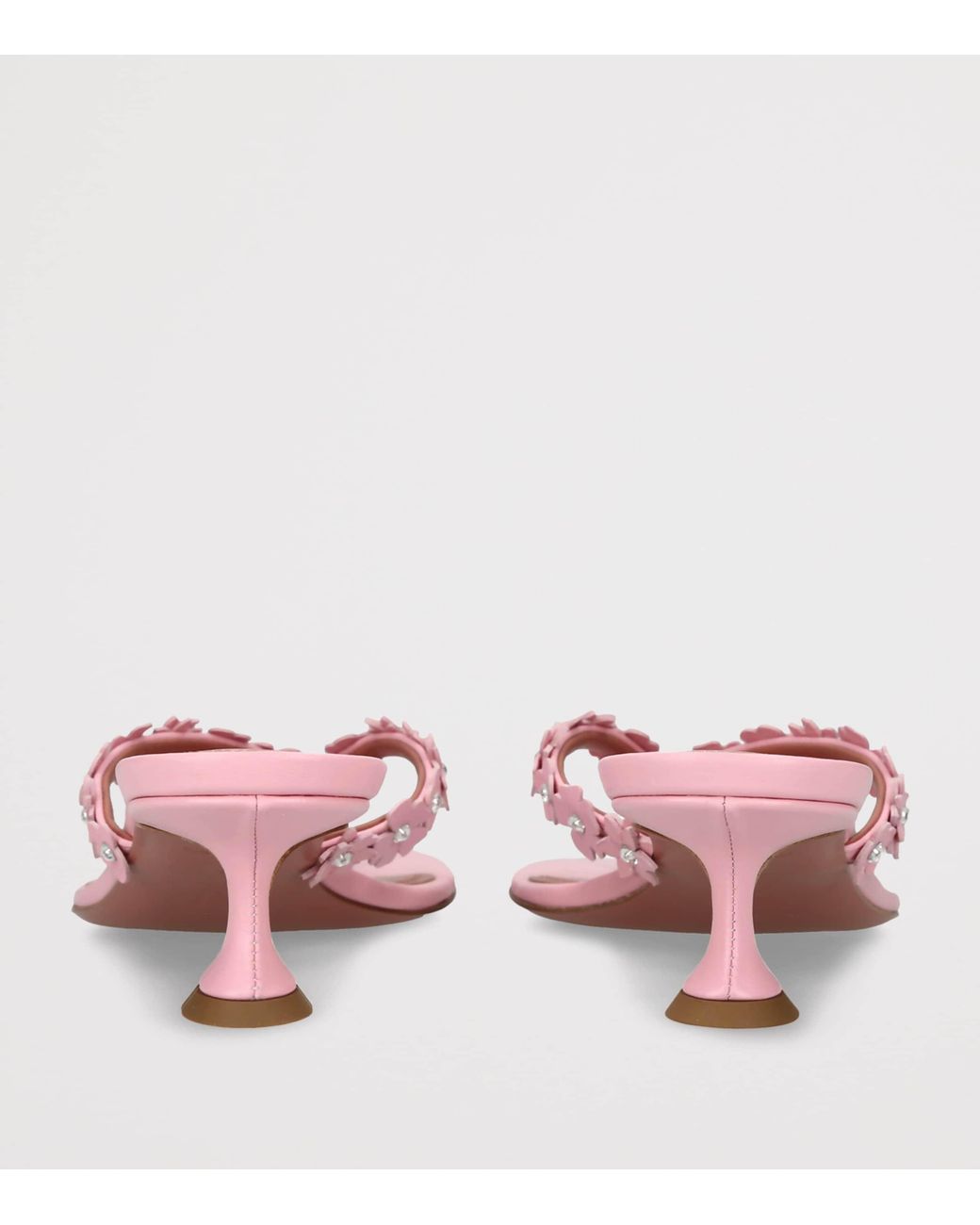 AMINA MUADDI Pink Leather Janis Heeled Sandals 45